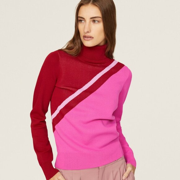Pink Colorblock Sweater - Picture 2 of 5